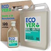 Ecover Honeysucke &amp; Jasmine Liquid Washing Machine Detergent for White and Coloured Laundry, Contains 1 Bottle of 1L + 1 Refi