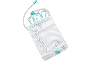 E&E MEDICAL SUPPLIES LTD. 1 pc Pack Nine Luck Urine Drainage Bag – Urine Bag with Integrated Hanger, Tap Holder Pocket – Safe and Secure PVC Drainage Night Bag with 105cm Tube and Robert Clip Tap