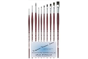 DAVINCI ESPACE BEAUX ARTS Da Vinci College 8740 Pinceles sintéticos 2, 4, 6, 8,10,12,16.Y Da Vinci College 8730 Pinceles sintéticos, 0,2,6. para Acrílico, Aceite, Y Pintura Gouache