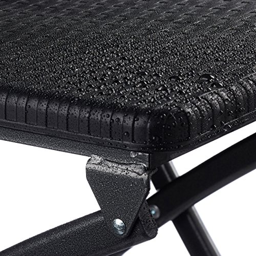 Relaxdays Gartenmöbel Set Bastian, klappbar, 3-teilig, Rattan-Optik, klein, HBT Tisch: 75,5 x 60 x 60 cm, schwarz - 6