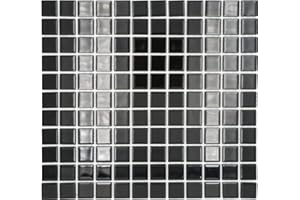 MOSANI Mosaikfliese Glasmosaik schwarz Mosaikmatte MOS60-0304