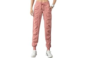 TOPLAZA Pantaloni Sportivi Joggers Donna Pieghettato Vita Alta con Tasche