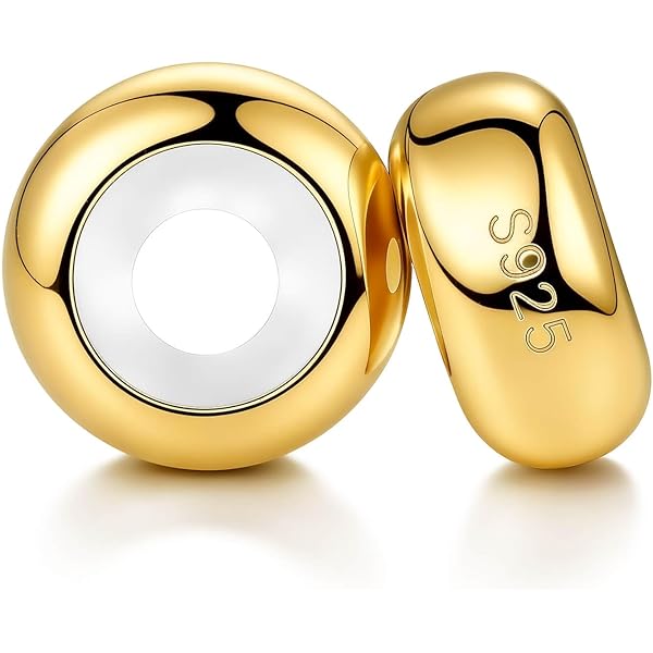 2 PCS 925 Sterling Silver Rubber Spacer Beads – Round Stopper Beads For Charm Bracelets