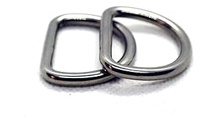 FIXITFLO D Rings Marine Grade A4 Stainless Steel Welded Polished Finish M4 x 25mm (Pack of 4 D Rings)