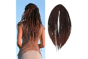 ‎DSOAR Dsoar 20 Zoll 10 Stränge/Pack Synthetische Dreadlocks Double Ended Verlängerungen Dünne 0,6cm Gehäkelte Geflochtene Haare Weiche Dreads Reggae Hip-Hop Hippie Stil