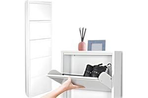 STARMART Scarpiera SalvaSpazio Slim a 5 Ante BIANCA, Organizza con Eleganza 10/15 PAIA di scarpe e stivali (vedi video) | Scarpiere in metallo |Niente da Montare| Garantite 15 anni; interni/esterni