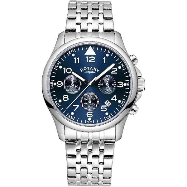 Rotary Mens Chronograph Watch, Analogue Display with Blue Dial and Black Leather Strap GS00165/05 : Buy Online at Best Price in KSA - Souq is now