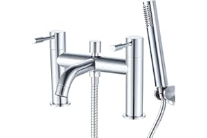 Bath Mixer Taps,NewEast Modern Dual Lever Chrome Brass Bathroom Shower Mixer Tap Tub Tap