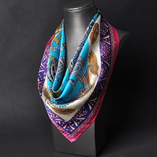 Small square silk silk scarves women's occupation,Egyptian treasure - Rose Red