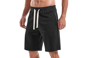 Amy Coulee Mens Cotton Shorts Casual Sports Shorts with Pockets Athletic Workout Shorts