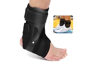 AIOUTGOGO-Chevillère Stabilisatrice Rigide-OrthèSe de Cheville de Sport - OrthèSe de Cheville RéGlable Avec Plaque Pe - Pour Entorse Sévère, Genou Instable Ligamentaires Sportives Du Pied (S)