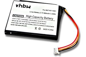 vhbw Replacement Battery compatible with TomTom 1EN4.019.00, 1EN4.019.01, 1EN4.019.02 GPS Navigation System Sat Nav (900mAh, 3.7V, Li-Ion)