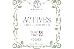 KNOBLOCH STRINGS THE ART OF VIBRATION KNOBLOCH STRINGS - Cuerdas de Guitarra Española | 400ADN - ACTIVES Doble Plata Nylon | Tensión Media-Alta 34.0 | Graves Brillantes | Agudos Equilibrados | Juego de cuerdas para Flamenca y Clásica