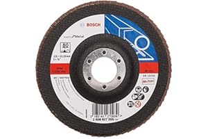 Bosch Accessories Professional Fächerschleifscheibe (für Winkelschleifer verschiedene Materialien, gerade Ausführung, Ø 125 mm, Körnung 80), Schwarz