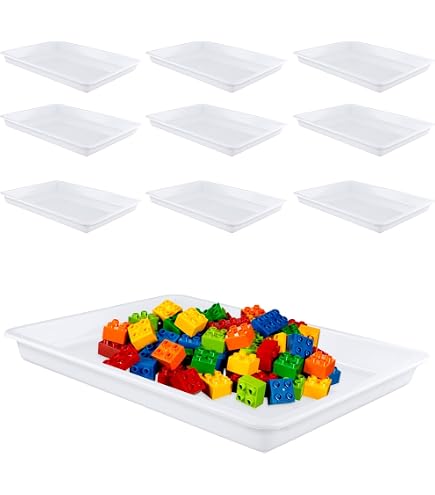 MUNGHOK Lot De 20 Plateaux Rectangulaires En Plastique - 28 X 21 X 3 Cm - 5 Couleurs - Pour Travaux Manuels, Perles Et Bricolage MUNGHOK Lot De 20 Plateaux Rectangulaires En Plastique - 28 X 21 X 3 Cm - 5 Couleurs - Pour Travaux Manuels, Perles Et Bricolage