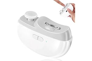 DAILIENFUS Elektrischer Nagelknipser 3-in-1 mit Polierfunktion & LED-Licht, Automatischer Nageltrimmer für Hände und Füße, Nagelfeile Elektrisch für Sichere und Trimmen PolierenNägeln (WeiB)
