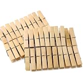 Deconox Bamboo Laundry Latch, 40 Pieces 6 cm Long, 1.2 cm Wide Laundry Latch, For Hanging Clothes, Sustainable