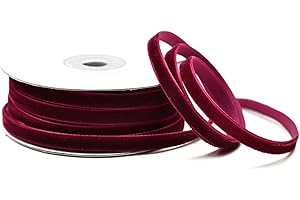 ‎CREATIVERY Creativery Samtband 6mm x 10m Rolle - Farbauswahl in 3/6/10/16/22/25/50mm - farbecht & waschbar - Schleifenband für Hochzeit - Geschenkband zum Verpacken Dekorieren Basteln - Weinrot/Bordeaux 275
