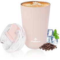 Belle Vous Edelstahl Thermobecher 350 Ml – Mit Henkel, Deckel & Strohhalm, Hält Heiß/kalt, Auslaufsicher