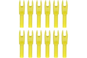 PATIKIL Cocche per Frecce da Tiro con L'Arco da 4,2 mm, Confezione da 12 Inserti in Plastica per Frecce di Ricambio per Frecce da Caccia, Tiro con Arco Ricurvo Compound, Giallo