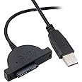 CARE CASE ® USB 2.0 to Mini Sata II 7+6 13Pin Adapter for Laptop CD/DVD ROM Slimline Drive Converter Cable (Black)