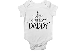 SHOPAGIFT Happy Birthday Daddy Cute Boys and Girls Baby Vest Bodysuit