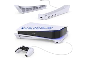 MENEEA Support Horizontal pour Console PS5 avec Hub USB à 4 Ports, Upgraded Accessory Base Mount pour Playstation 5 Disc & Digital Editions, Extension 3 Ports de Charge & 1 Port de Données USB 2.1