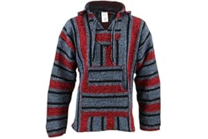 Siesta Mexican Baja Jerga Natural and Black Hooded Hippie top