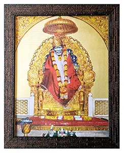 Shree Handicraft Home Decorative sai Baba Photo Frame shirdi sai Baba Painting Photo Frame Painting Wall Mount (26 cm x 32 cm x 1.5 cm,Acrylic Sheet Used)