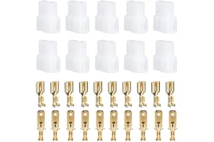 KIMISS Connettore per cavi elettrici per autoveicoli, spina di alimentazione a 2 pin tipo T Connettore maschio femmina e kit terminali adatto per FT-7800R, FT-8800R, FT-8900R