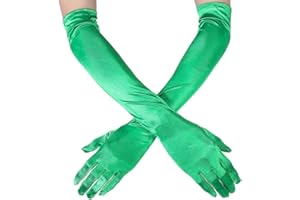 Ksnnrsng Damen Lange Handschuhe Satin Classic Opera Fest Party Hochzeit Braut Handschuhe 1920er Stil Handschuhe Elastisch Erwachsene Größe bis Handgelenk Länge