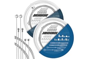 TAPKUA Extendido 2,5m Kit Cables de Freno y Cambio de Bicicleta con 2 Mangueras de 3m, para Bicicletas de Montaña de Carretera (Blanco)