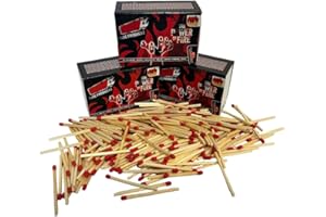 GENERICO Fiammiferi in Legno Confezione da 720 Fiammiferi Lunghi 4,7 cm Confezione 3 scatole da 240 pezzi Fiammiferi per Caminetto Accendifuoco Stufa Barbeque Fiammiferi Barbecue BBQ Camino confezione Famiglia