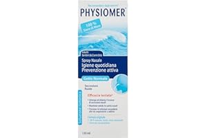 Physiomer Spray Nasale Getto Normale Spray Decongestionante per il Naso Chiuso e Lavaggi Nasali Adulti, Soluzione isotonica con acqua di mare per adulti/bambini, Igiene quotidiana e prevenzione, 135ml