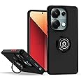 Zubitech Case For Xiaomi Poco M6 Pro 4G / Redmi Note 13 Pro 4G Rotational Metal Ring Grip Kickstand Cover Magnetic Car Mount Holder Shockproof Bumper Case for Poco M6 Pro/Redmi Note 13 Pro 4G (Black)