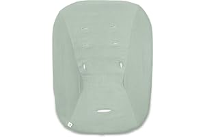 hauck Housse Transat pour Siege Chaise Bebe Highchair Bouncer (Eco) (non Compatible avec autres Modèles), Coton, avec Élastique et Fentes pour Harnais 5 Points, Lavable à 60° - Vert Sauge