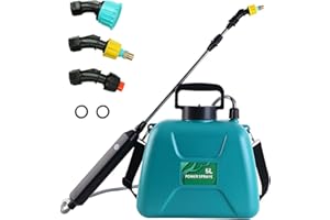 CALISTOUK Pulverizador Eléctrico para Plantas, Fumigadora Pulverizador 5 Litros, Pulverizadores Inalámbricos con Boquillas Regulable USB Recargable para Jardín y Lavado de Coches
