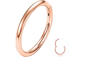 ESHIONER G23 Titane Piercing Nez Anneaux Piercing Hélix Tragus Hypoallergénique Argent Or Noir Anneaux de Cartilage Piercing Conch Septum 14G 16G 18G 20G 6MM/8MM/10MM/12MM Anneau Nez Piercing 1 Pièce