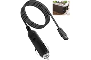 JESIAH 12V 24V Car Refrigerator Charger 2M, 10A DC Power Cord for Cooler Cool Box Power Lead Auto Fridge Freezer Power Cord Automobile Cigarette lighter Adapter Extension Cable 2 Pin Plug