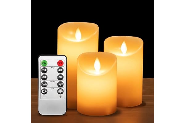 ILEEDear Bougies LED, Bougie Led Vacillante Avec Vacillement Des Flammes Très Réaliste, Lot De 3 (10cm, 12.5cm, 15cm), Halloween Decoration, Aesthetic Room Decor