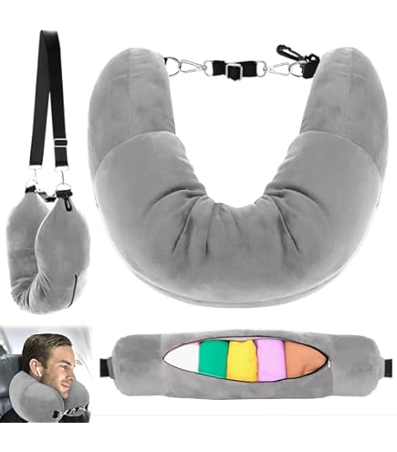 HINPOKAY Befüllbares Nackenkissen - U-Förmiges Reisekissen Für Flugzeug & Auto