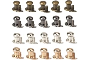 Dtoterul Leder Nieten 100 Stück Knopfnieten Massive Button Rundkopf Hohlnieten 6mm Button Knöpfe Knopfschraube Stud Pilzkopfschrauben mit Rundschlag Doppelkappe für DIY Handwerk Leder Tasche