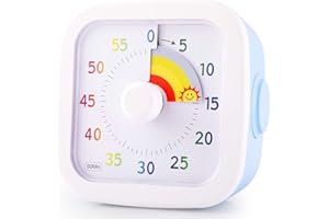 Timer Temporizador Visual, GeeRic Temporizador de Cuenta Regresiva de 60 Minutos Herramienta de Herramienta de Gestión de Tiempo Silencioso para Niños y Adultos(Azul)
