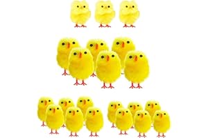 P STORE 21 Mini Yellow Fluffy Easter Chicks Bonnet Egg Hamper Decoration Giant 3 Pack
