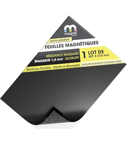 Feuille Magnétique Extra Forte A4 – Aimant Adhésif 2 Mm Épaisseur 30×21 Cm Pour Loisirs Créatifs, Panneaux, Affichage Et Projets Manuels