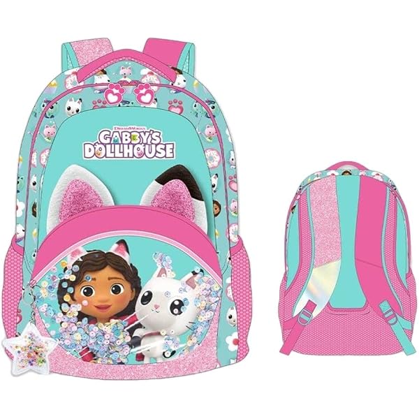 Sac à Dos Enfant Gabby's Dollhouse Party - Taille Unique, Poche Avant Et Latérale, Lavable