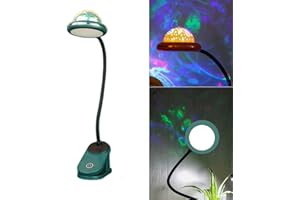 ACMHNC Luz de Lectura con Clip, USB Recargable LED Lámpara de lectura Niños Con Flexo Pinza y Proyección, 4000k Lámpara de Escritorio Infantil Táctil Regulable, Eye Protect, Grün