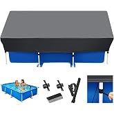 Rectangular Swimming Pool Cover with Laces, for Swimming Pool with Rectangular Frame, Dust Resistant, Waterproof, Rectangular