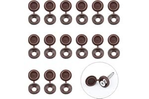 INCREWAY 100 tapas de rosca de plástico marrón con bisagras, tapas plegables de goma para limpiar el polvo con caja de almacenamiento