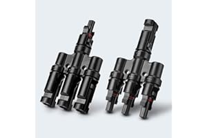 BougeRV Y Stecker Paar 3 fach kompatibel mit 2.5/4/ 6mm² Solarkabel, T-Typ Solarstecker 3-fach Y-Verteiler Solarpanel Kabelstecker Photovoltaik T Steckverbinder mit Easy-Klick Verschluss 1Y3 Buchse